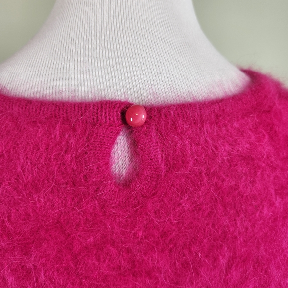 Vintage Venesha Vibrant Pink Angora Sweater, Sz Large - Picture 8 of 8